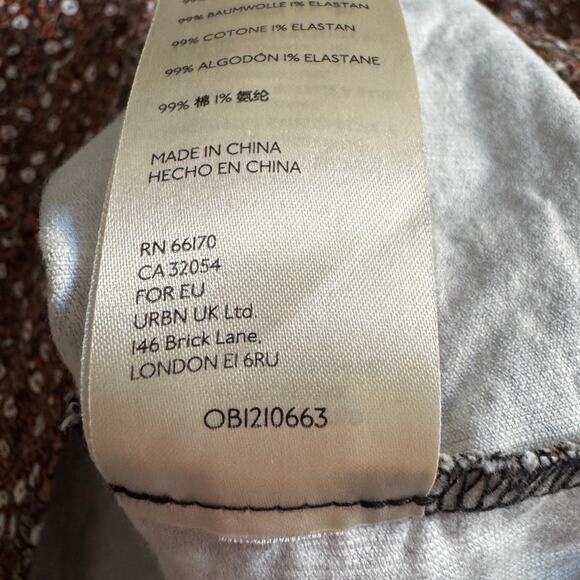 Free People Call Me Cord Mini Dress Floral Puff Sleeve Corduroy Bohemian Boho - Picture 7 of 8